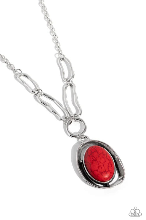 Paparazzi - Sandstone Stroll - Red Necklace