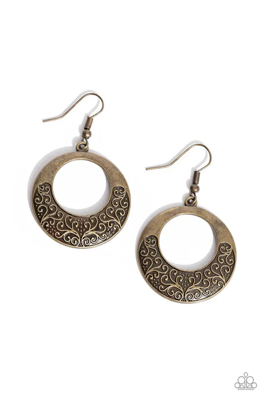 Paparazzi - Secret Vineyards - Brass Earrings