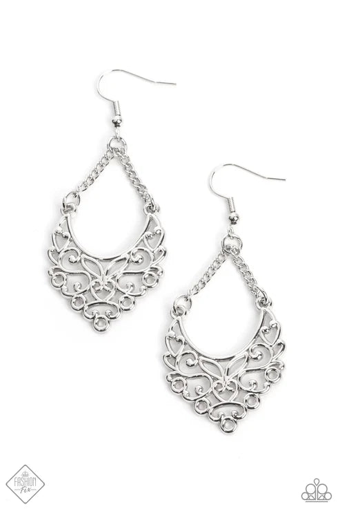 Paparazzi - Sentimental Setting - Silver Earrings