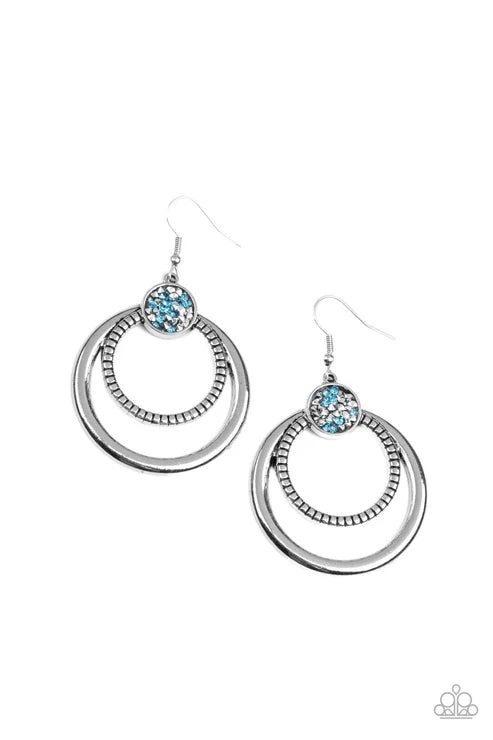 Paparazzi - Spun Out Opulence - Blue Earrings