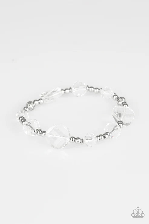 Paparazzi - Starry-Eyed Elegance - White Bracelet
