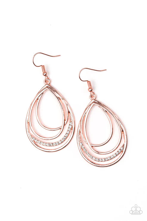 Paparazzi - Start Each Day With Sparkle - Copper Earrings
