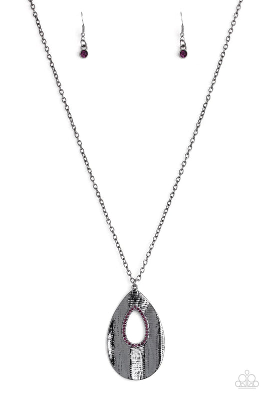 Paparazzi - Stop, Teardrop, and Roll - Purple Necklace