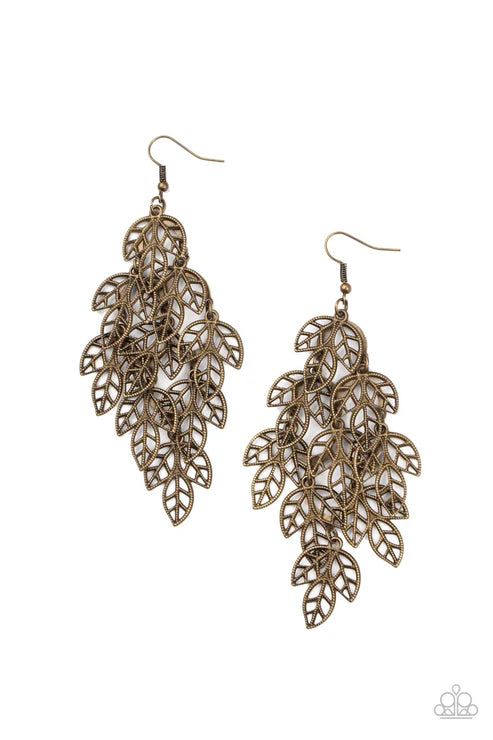 Paparazzi - The Shakedown - Brass Earrings