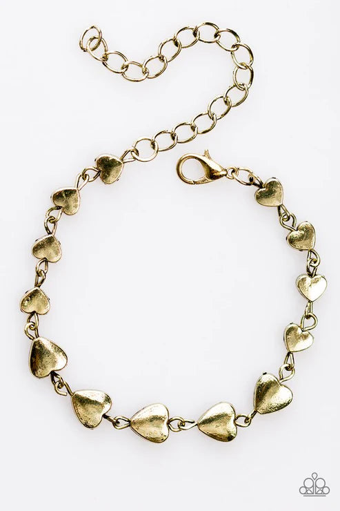 Paparazzi - Turn Up the HEARTBEAT - Brass Bracelet