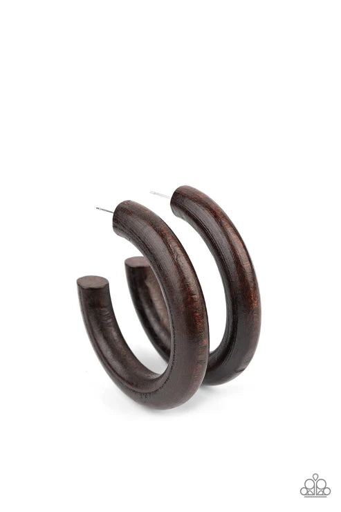 Paparazzi - Woodsy Wonder - Brown Earrings