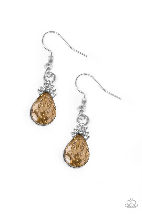 Paparazzi - 5th Avenue Fireworks - Brown Earrings