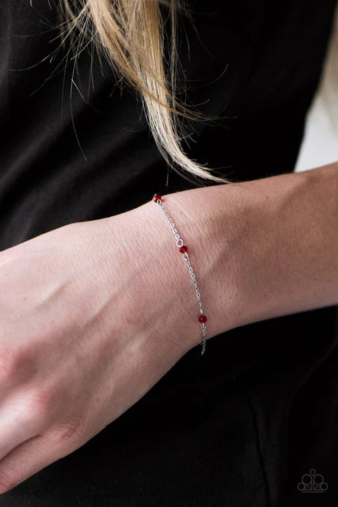 Paparazzi - A Pinch of Sparkle - Red Bracelet