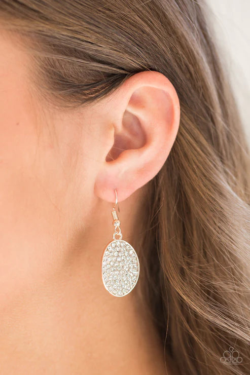 Paparazzi - All Dazzle - Rose Gold Earrings