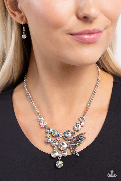 Paparazzi - As Luck Would HALF It - White Necklace