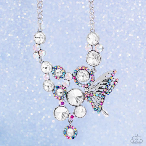 Paparazzi - As Luck Would HALF It - White Necklace