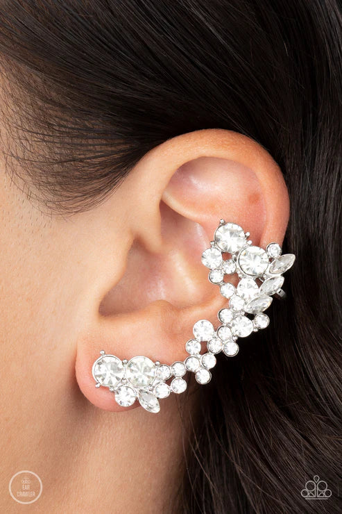 Paparazzi - Astronomical Allure - White Earrings
