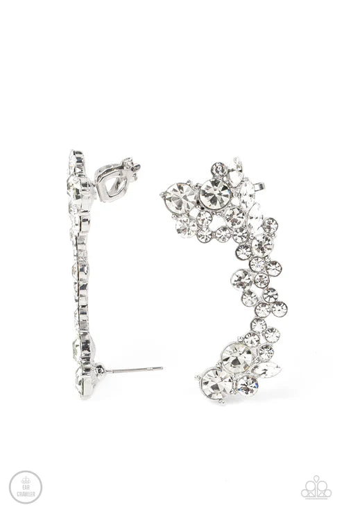 Paparazzi - Astronomical Allure - White Earrings