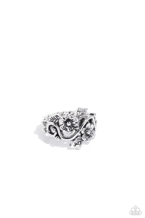 Paparazzi - Backyard Beauty - Silver Ring