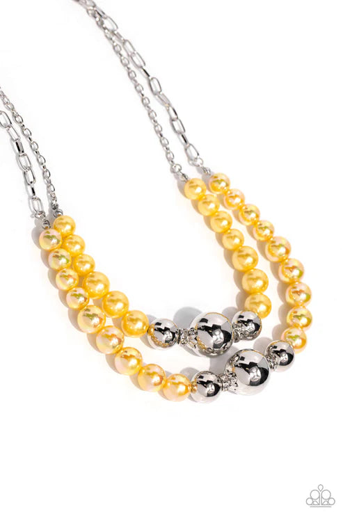 Paparazzi - Ballroom Balance - Yellow Necklace