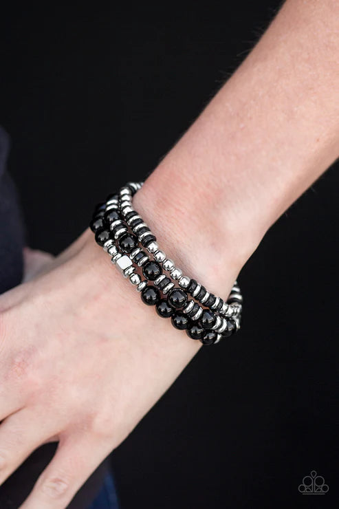 Paparazzi - Bermuda Beauty - Black Bracelet