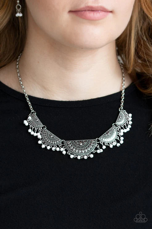 Paparazzi - Boho Baby - White Necklace