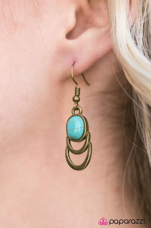 Paparazzi - Break New Ground - Brass Earrings