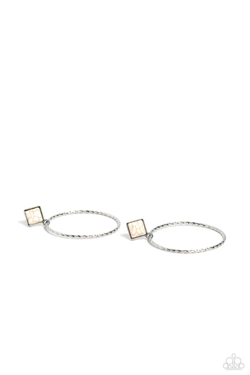 Paparazzi - Canyon Circlet - White Earrings