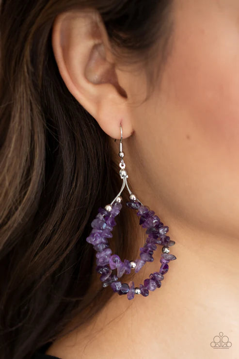 Paparazzi - Canyon Rock Art - Purple Earrings