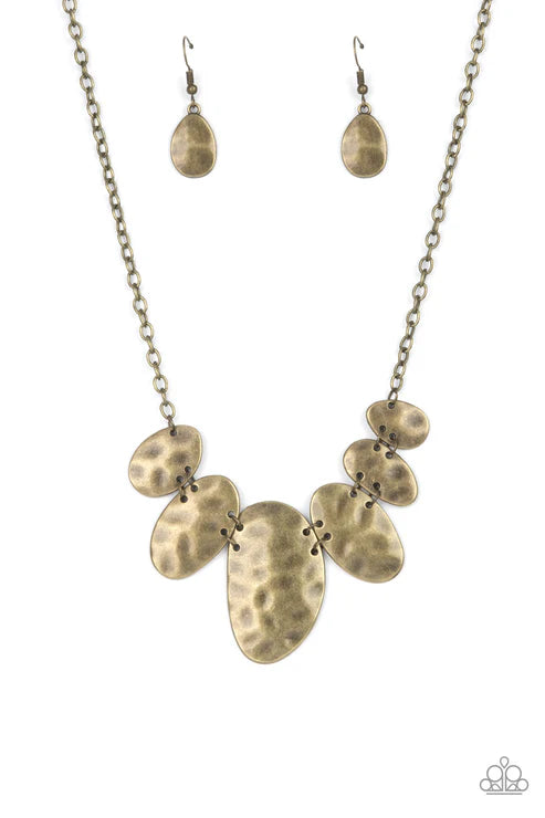 Paparazzi - Cave Crawl - Brass Necklace