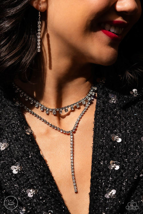 Paparazzi - Champagne Night - White Necklace