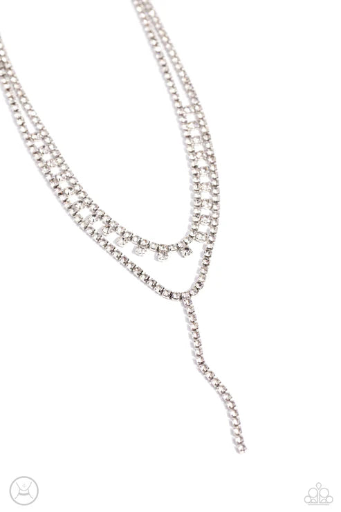 Paparazzi - Champagne Night - White Necklace
