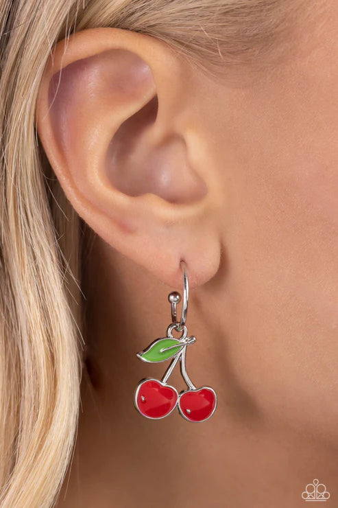 Paparazzi - Cherry Caliber - Red Earrings
