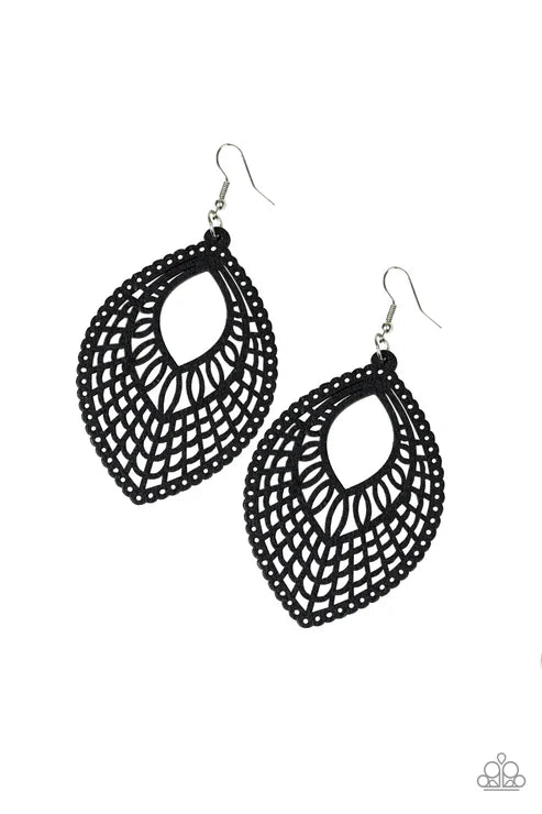 Paparazzi - Coachella Gardens - Black Earrings
