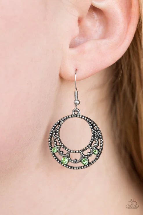 Paparazzi - Colorfully Carefree - Green Earrings