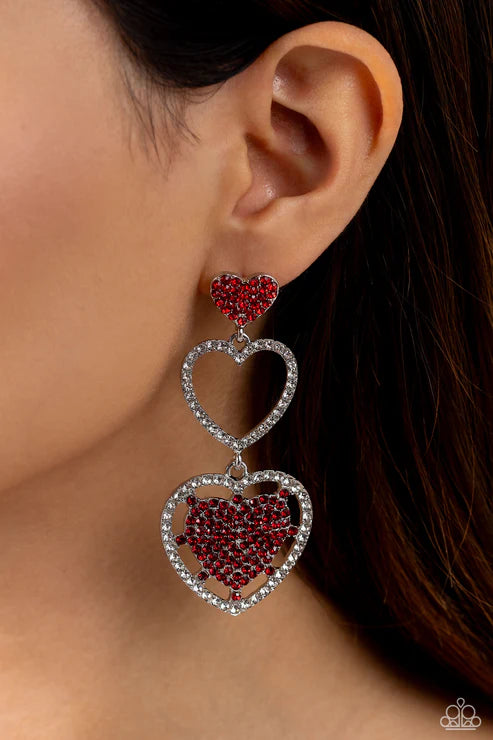 Paparazzi - Couple's Celebration - Red Earrings
