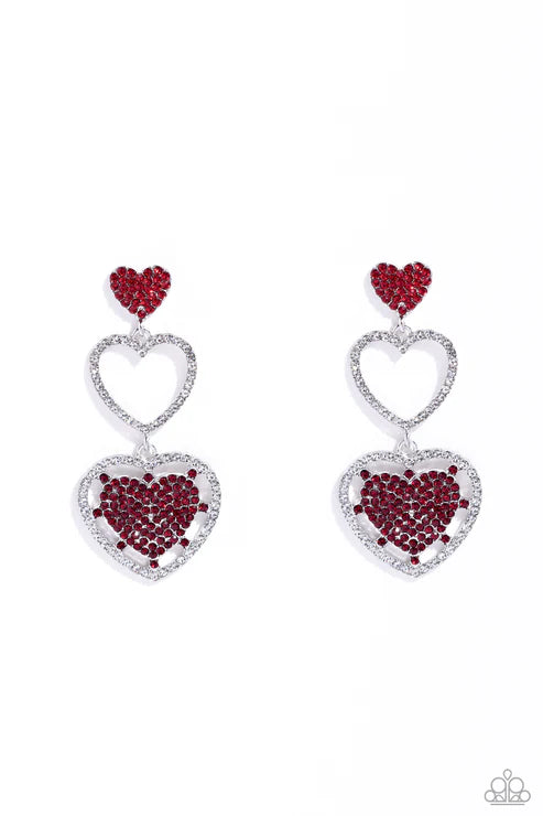 Paparazzi - Couple's Celebration - Red Earrings