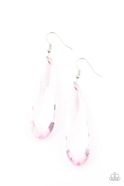 Paparazzi - Crystal Crowns - Pink Earrings