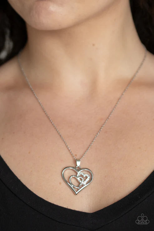 Paparazzi - Cupid Charm - White Necklace