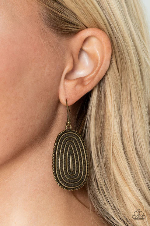 Paparazzi - Desert Climate  - Brass Earrings
