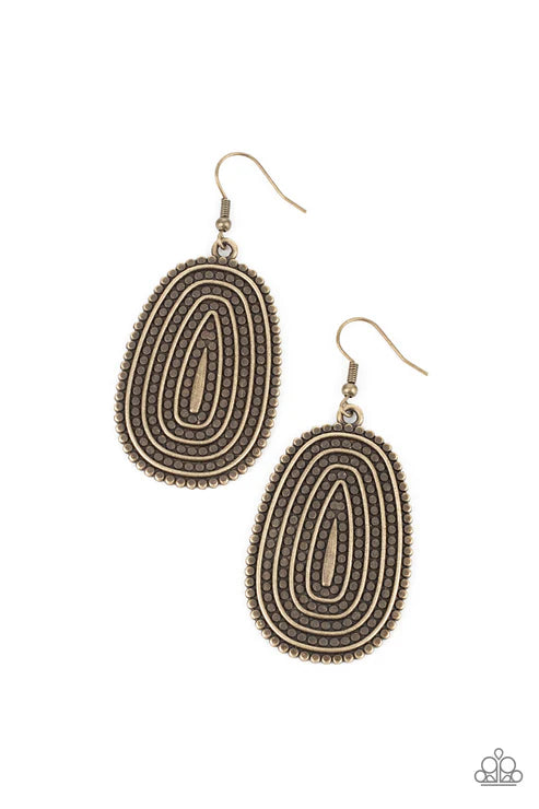 Paparazzi - Desert Climate  - Brass Earrings
