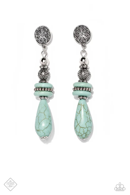 Paparazzi - Desert Fever - Blue Earrings