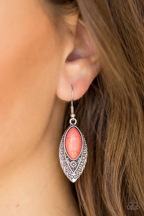 Paparazzi - Desert Garden - Orange Earrings
