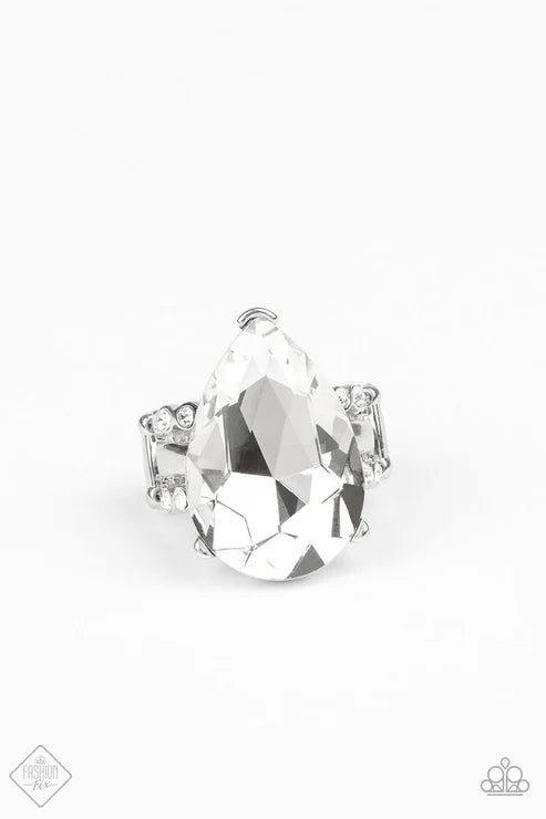 Paparazzi - Dining on Dazzle - White Ring