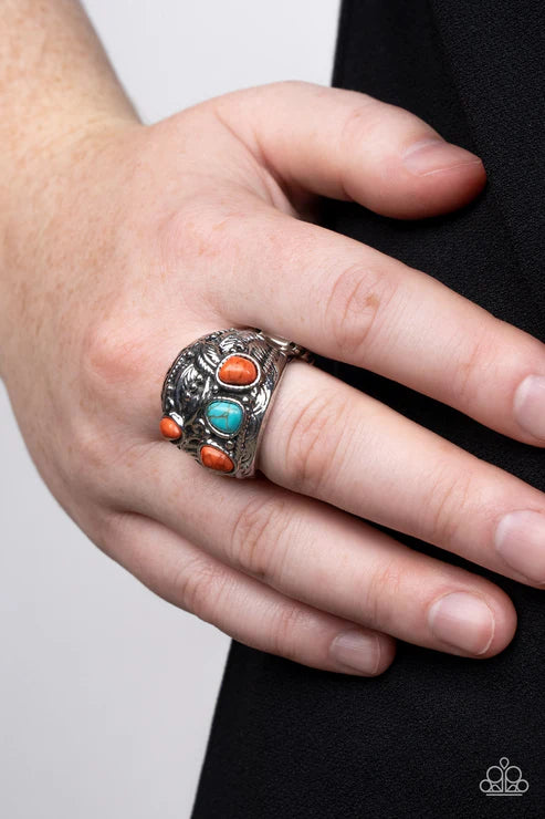 Paparazzi - Down-To-Earth Detail - Orange Ring