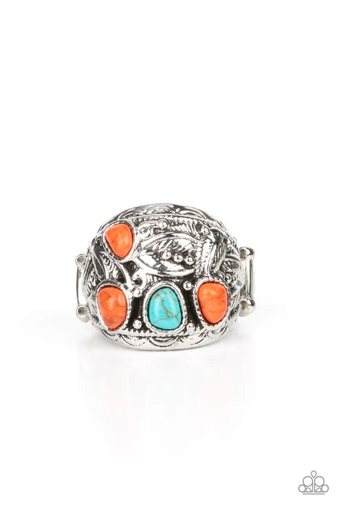 Paparazzi - Down-To-Earth Detail - Orange Ring