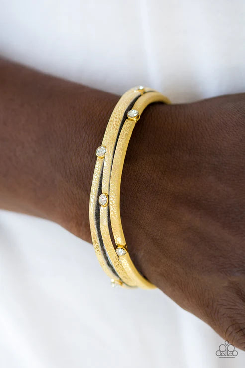 Paparazzi - Drop a Shine - Yellow Bracelet