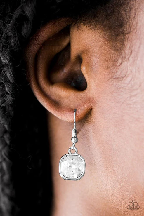 Paparazzi - Everlasting Shine - White Earrings