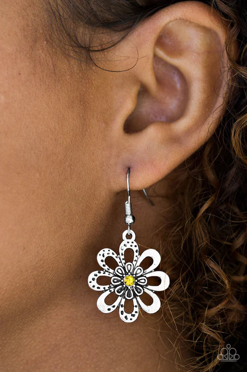 Paparazzi - Fashion Floret - Yellow Earrings