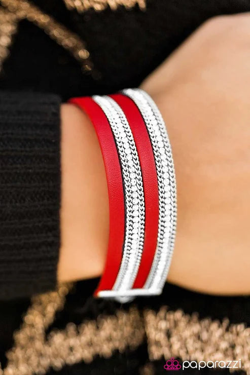 Paparazzi - Flash Mob Fashion - Red Bracelet