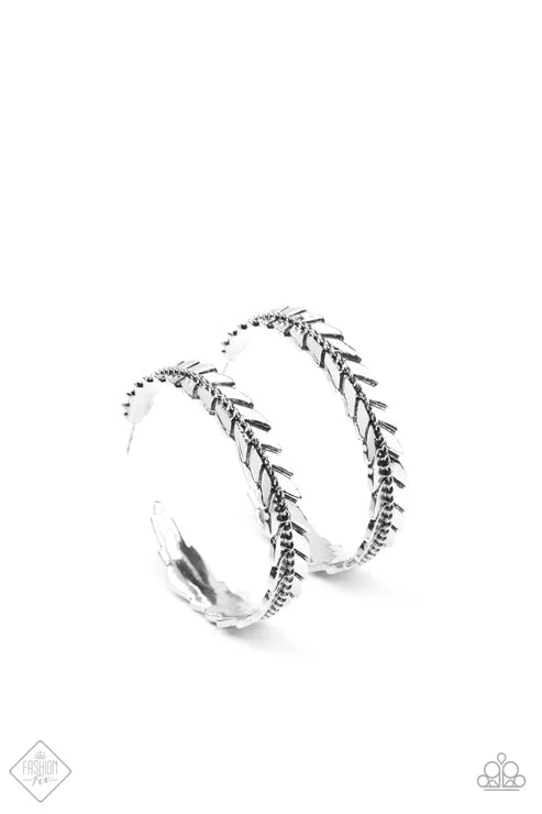 Paparazzi - Flew the Nest - Silver Earrings