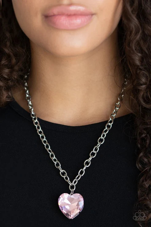 Paparazzi - Flirtatiously Flashy - Pink Necklace