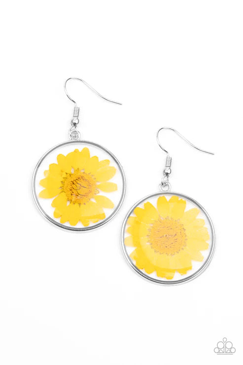 Paparazzi - Forever Florals - Yellow Earrings