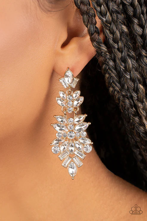 Paparazzi - Frozen Fairytale - Gold Earrings
