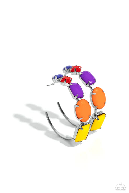 Paparazzi - Geometric Gamer - Multi Earrings